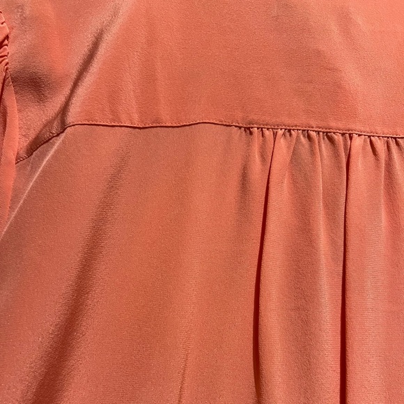 J. Crew tie-neck blouse in Re-Imagined Silk in bright coral - Picture 4 of 5